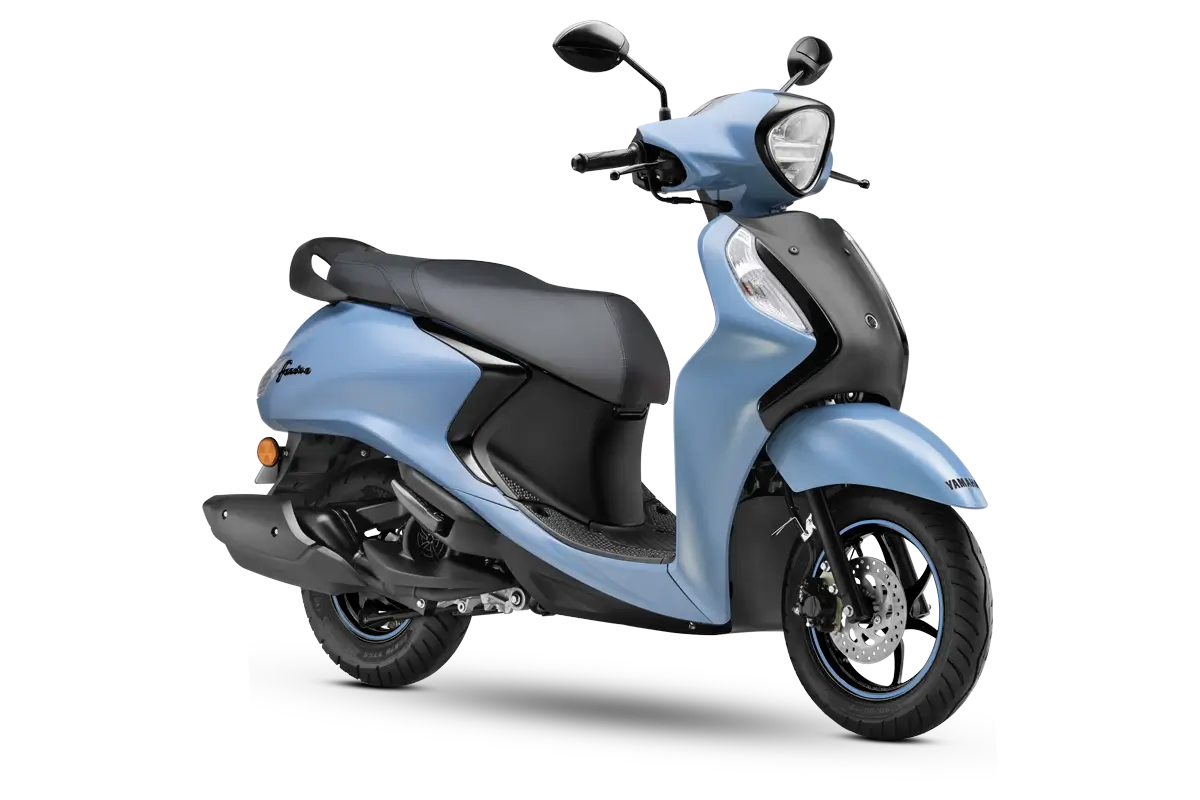 Yamaha Fascino 125 Fi Disc variant in Cool Blue Metallic colour