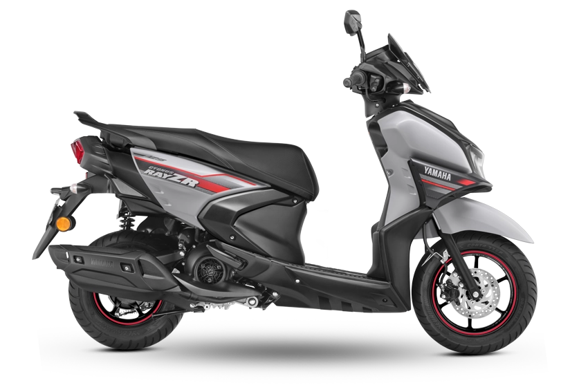 Yamaha RayZR Basic Blue variant parked outdoors